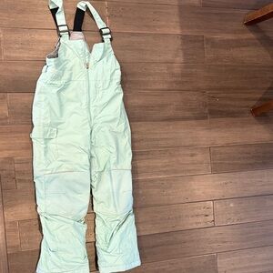 Columbia Mint Green Kids Snow Bib Overalls